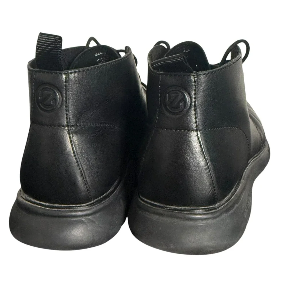 Cole‎ Haan Men's 2.ZEROGRAND Chukka Boots Black Leather Lace Up Size 11.5 C26198